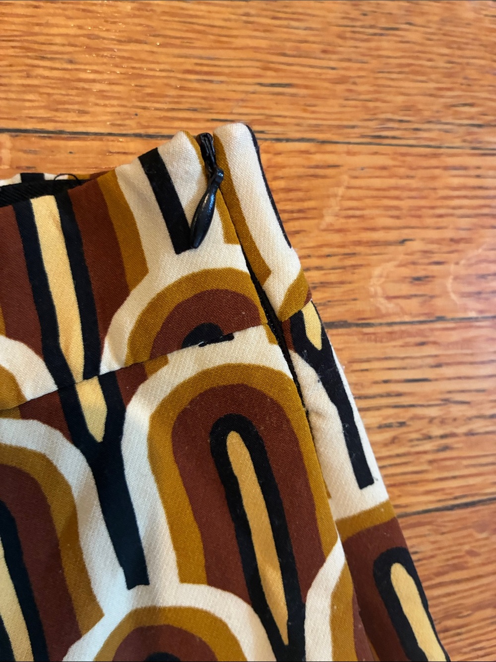 Zara Brown and Cream Arch-Print Wide-Leg Pants - Picture 6 of 6